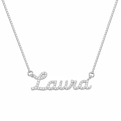 Colar Laura 45 cm Cravejado com Moissanite em Prata