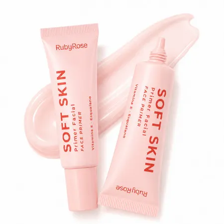Primer Facial Ruby Rose Soft Skin HB-M1700 Minimiza Poros Textura Aveludada Fixador de Maquiagem