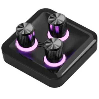 Módulo de Controle Cooler Master para MasterHub, 3 Knobs Rotativos Customizáveis (Mixer de Áudio), com LED RGB - MHKB03AA22