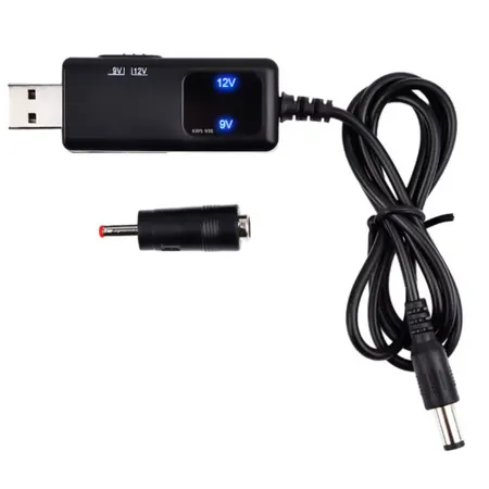 Conversor USB Boost/Step-Up para 9V e 12V com Seletor de Voltagem e Conector Universal