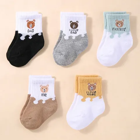 5 pares de meias para bebês, meias de corte baixo e elásticas, meias infantis para recém-nascidos, meninos e meninas, meias para bebês
