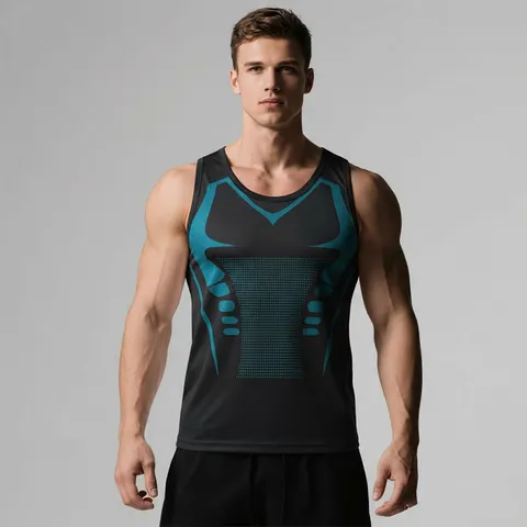 Novo colete de compressão esportivo masculino modelador de corpo colete de compressão de emagrecimento basquete academia camiseta apertada