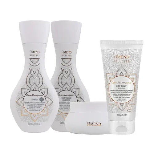 Kit Amend Oleos Marroquinos Shampoo Condicionador Mascara Leave-in