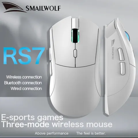 SMAILWOLF RS7 Bluetooth mouse para jogos sem fio PAW3311 macro driver laptop desktop computador jogo de escritório 20000dpi