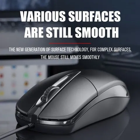 Mouse Óptico USB com Fio para Computador, Mouse Gamer para PC, Laptop, Notebook, Uso em Escritório e Casa