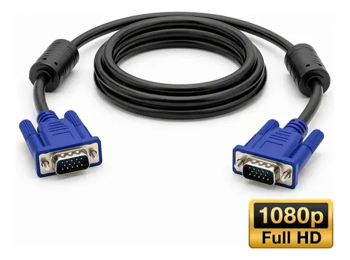 Cabo Vga 1,5m Macho X Macho com Filtro para Monitor Pc Tv Projetor Notebook 15 Pinos Conexão Estável Alta Qualidade Imagem Nítida Compatível com Tela Externa Uso Residencial Profissional Eletric Teck