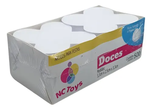 500 Forminhas Branca 4 Pétalas Docinhos de Festa Brigadeiro Branco