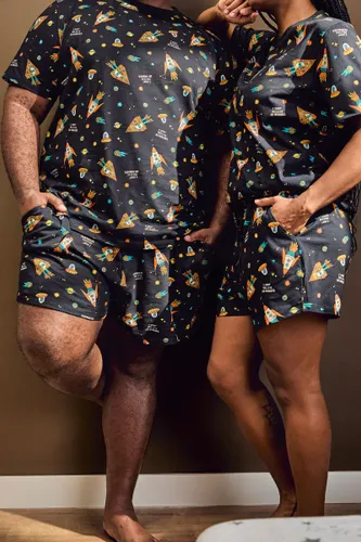 Short Pijama Unissex Estampa Espacial