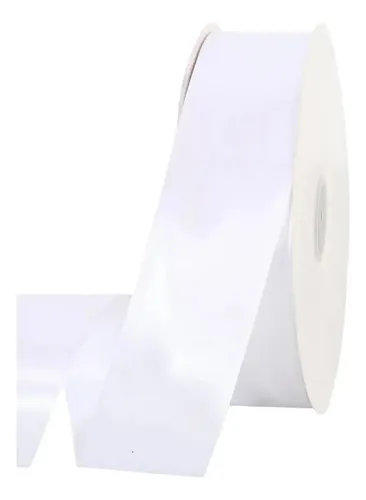 Fita de Cetim 22mm No05 Rolo 50 Metros as Cores Cor Branco