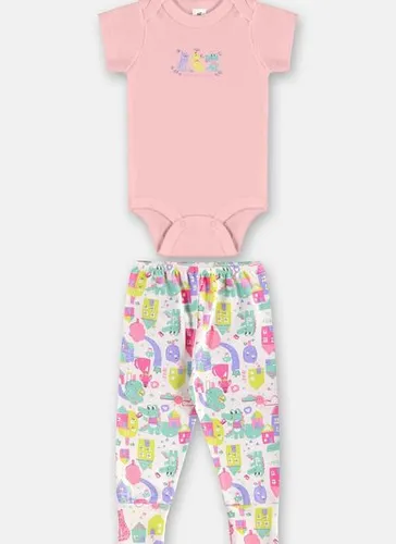 Conjunto Bebê Menina Body e Calça Essential Rosa