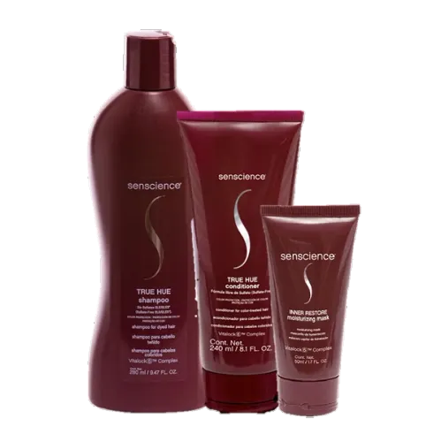 Kit Senscience True Hue Shampoo 280ml Condicionador 240ml e Máscara Inner Restore 50ml