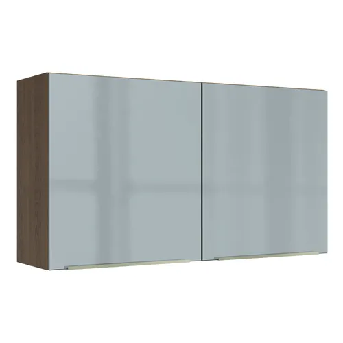 Armário Aéreo Madesa Lux 120 cm 2 Portas Rustic/Cinza