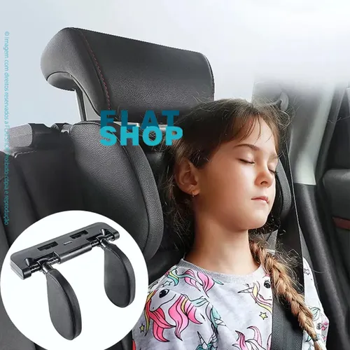 Apoio Travesseiro de Cabeça para Dormir Viagem Veicular Suporte Proteção para Encosto Banco Carro Infantil Adulto Universal Marca Flatshop