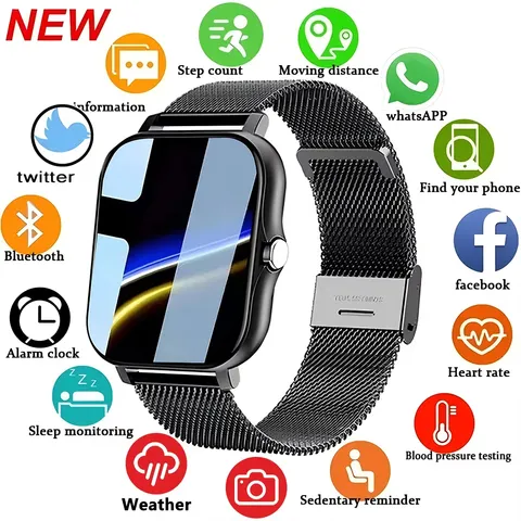 LAXASFIT 2025 Novo Relógio Inteligente para Homens Mulheres Presente Tela de Toque Completa Esportes Fitness Relógio Bluetooth Chamada Digital Smartwatch