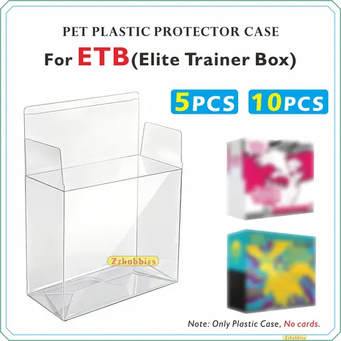 5/10 pces pet elite trainer caixa protetores caso de exibição transparente-0.45mm de espessura caso etb compatível com caixas elite trainer