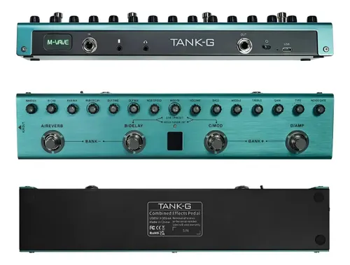 Laicai Pedal de Guitarra Multi-efeitos, Effects Pedal Guitarra Reverb Delay Mod Amp Bateria Lítio M-va-ve Tank-g Recarregável, 36 Presets, 9 Preamp Slots, 8 Ir Cab Slots, 3 Simulação, Reverb Efeitos