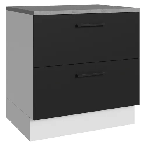 Balcão 80 cm 2 Gavetas Branco/Preto Agata Madesa