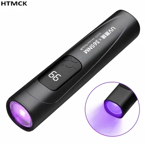 Lanterna UV portátil de 365 nm, com luz ultravioleta, para verificar manchas em animais de estimação, testar notas falsas e curar resinas.