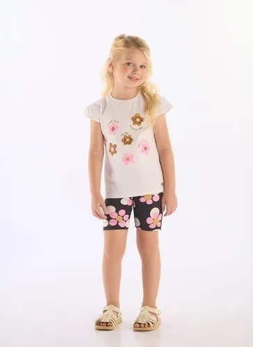 Conjunto Infantil Blusa e Bermuda Branco