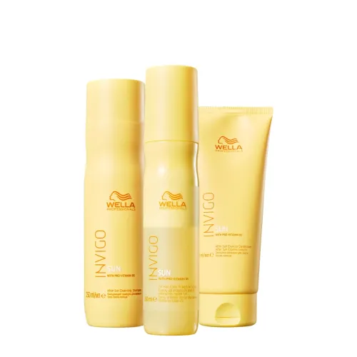 Kit Wella Professionals Invigo Sun Shampoo 250ml Condicionador 200ml Leave-in 150ml