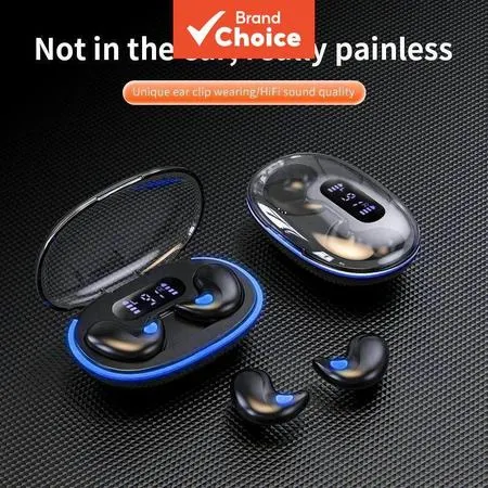 Fones de Ouvido X55 TWS Mini Sleep sem Fio Bluetooth com Display LED, Som Estéreo HIFI, IPX5 à Prova d’Água e