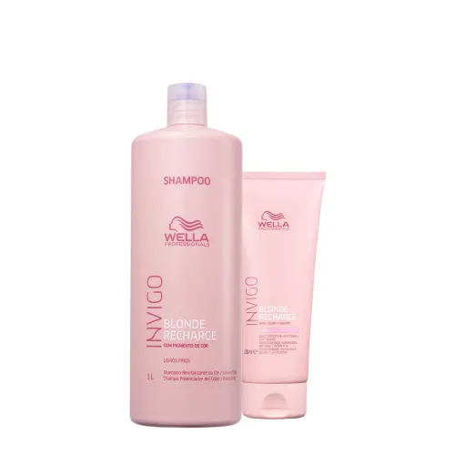 Kit Shampoo e Condicionador Wella Professionals Invigo Blonde Recharge 250ml