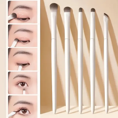 Conjunto de 5 Pincéis de Maquiagem para Olhos, Companheiro Perfeito para Viagens e Presente para Amigas, Namoradas e Esposas