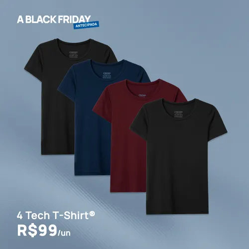 Kit 4 Tech T-Shirt Feminina