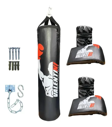 Saco de Pancada 70 Cm com 2 Pares e Suporte Cor Preto VALENTINI SPORT Treino / Pro