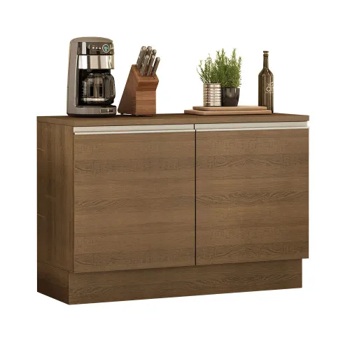 Balcão Madesa Glamy 120 cm 2 Portas (Com Tampo) Rustic