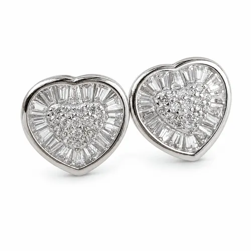Brinco 2,5 cm Prata Zircônia