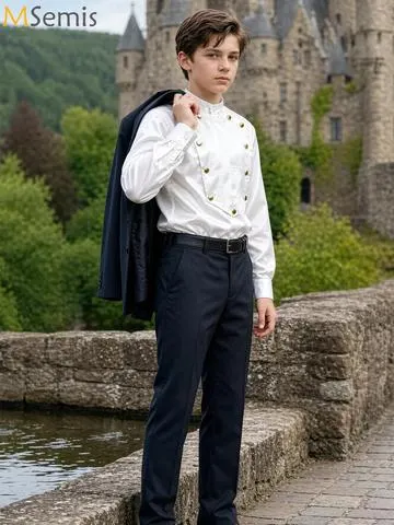 Camisa Vintage Renascentista para Meninos, Blusa Formal de Manga Longa para Festas, Tops de Cetim, Fantasia de Cosplay de Pirata, Halloween, Medieval e Vitoriana
