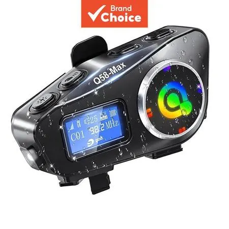 Q58-Max1/2pc capacete da motocicleta sem fio Bluetooth fone de ouvido Walkie-talkie motocicleta Display LCD transmissão 