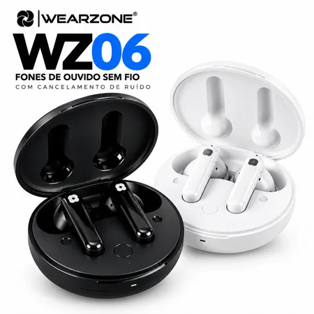Fone Bluetooth TWS Wearzone WZ06 ANC ENC Bluetooth 5.3