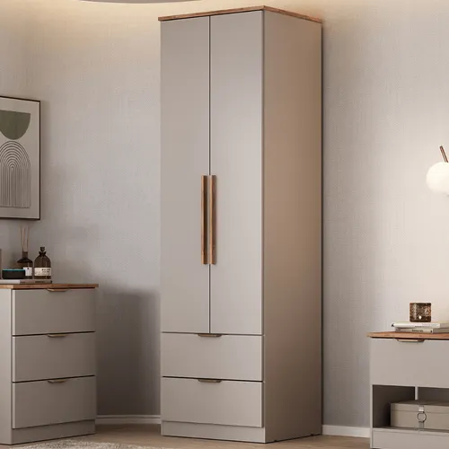 Guarda Roupa Solteiro 2 Portas Milan Carraro Avelã