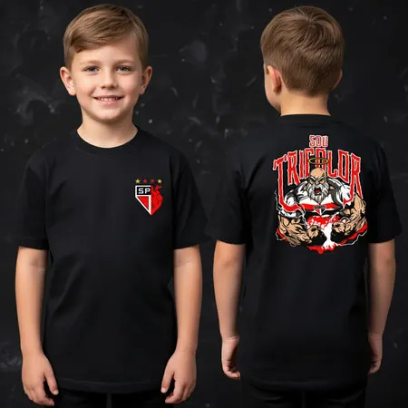 Camiseta Infantil de Time  Sou Tricolor  São Paulo Camisa de Menino e Menina 100% Algodão Lançamento