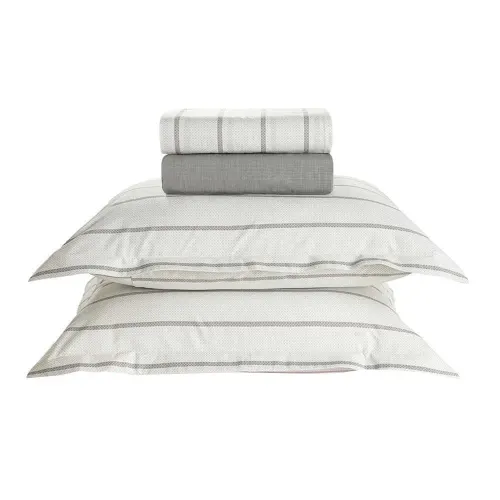 Jogo de Cama 4 Peças Queen 180 Fios Nicolas Karsten Cinza Gelo