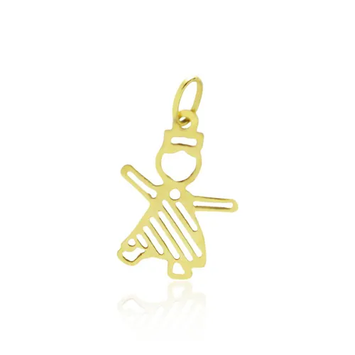 Pingente Menina Vazado em Ouro 18k