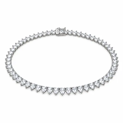 Pulseira Riviera 16 cm Cravejada com Zircônias 2 mm e 3 Garras em Prata