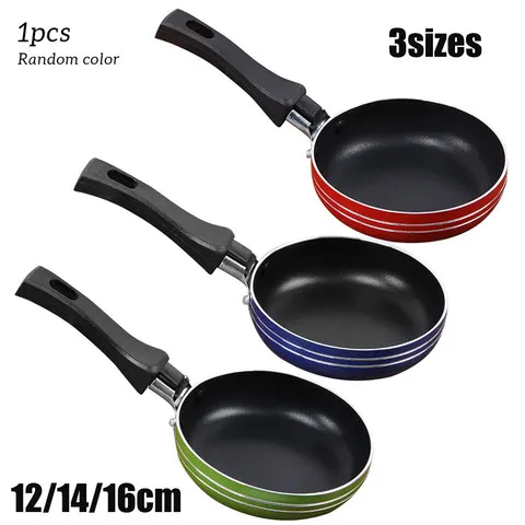 12cm/14cm/16/18cm mini frigideira de aço antiaderente frigideira panela cor aleatória para panelas de cozinha