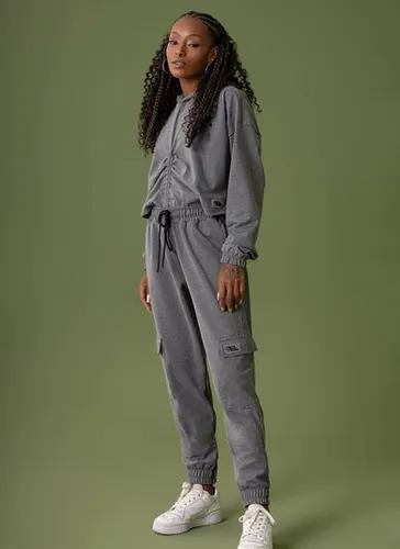 Calça Cargo de Moletom Feminina (Cinza) The Philippines