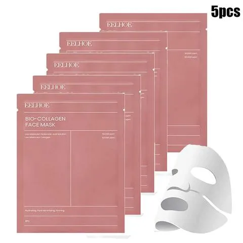 Bio Colágeno Máscara Facial, Poros Encolher, Hidratante Profunda, Hidratante Overnight, Refrescante, Clareamento, Cuidados com a Pele do Rosto, 1 5 10Pcs