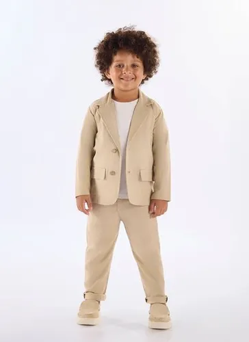 Blazer Infantil Masculino com Linho Bege