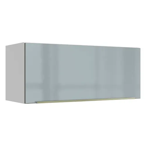 Armário Aéreo Madesa Lux 80 cm 1 Porta Basculante Branco/Cinza