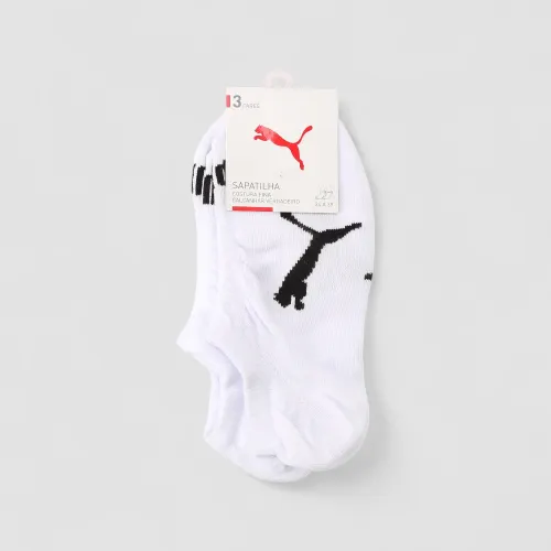 Kit Meia Sapatilha Puma 3 Pares 34-39 Branca