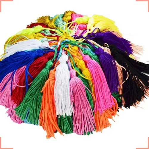 Franjas de Seda Tassel Pinjentes 100 Unidades - Mix Cores NVK MATERIAIS PARA ARTESANATO