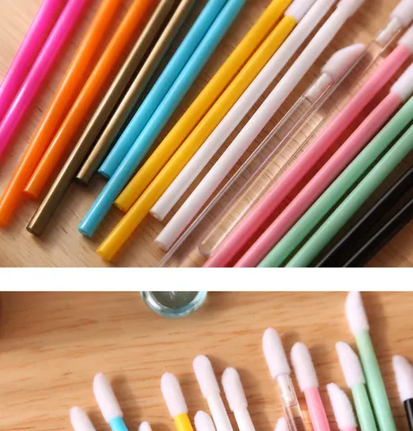 50 Pincéis Descartáveis para Maquiagem Labial, Aplicadores de Batom e Máscara, Ferramentas de Limpeza de Cílios e Gloss Labial