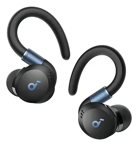 Fone de Ouvido sem Fio para Treinos soundcore Sport X20 ANC Cancelamento de Ruído Ativo Bluetooth 5.3 Multiponto Ganchos Ajustáveis Graves Potentes Bateria 48H IP68 Resistente Suor e Poeira Cor Preto