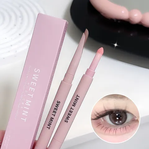 Sweetmint menisco delineador de bicho-da-seda de ponta dupla sombra destaque naturalmente iluminando maquiagem de olhos de longa duração dois em um