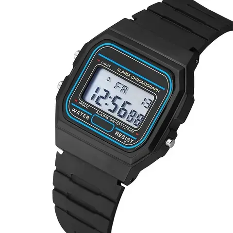 Relógio Digital LED Esportivo Masculino Simples com Mostrador Quadrado Pequeno, Pulseira de Silicone, Moda Casual, Relógio Masculino Montre Homme
